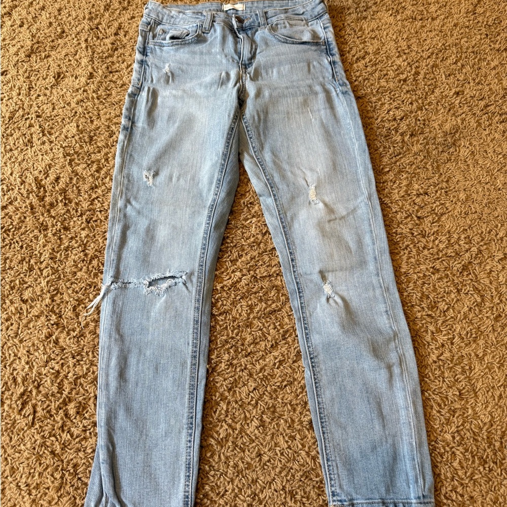 Stevie Hender Women's Light Blue Distressed Jeans